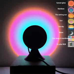 네트 레드 RGB 일몰 빛 사진 대기등 라이브 라이트 프로젝션 아트 침대 옆 램프 침실 플로어 램프