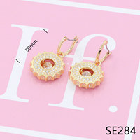 SJS89-DA Boucles d'oreilles à clous pour femmes, design imprimé abstrait artistique coloré, tendance