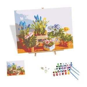 DIY Painting by Numbers for Adults Plants Pot Picture Painting by Numbers Art Wall Decor