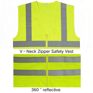 Gilet <span class=keywords><strong>de</strong></span> sécurité réfléchissant jaune à logo personnalisé pour vêtements <span class=keywords><strong>de</strong></span> travail et construction - Product Image 3