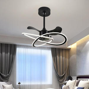 Lampe décorative blanche de luxe moderne à ventilateur de plafond à LED avec corps en verre moteur à courant continu à 5 pales pour salle à manger chambre salon - Product Image 4