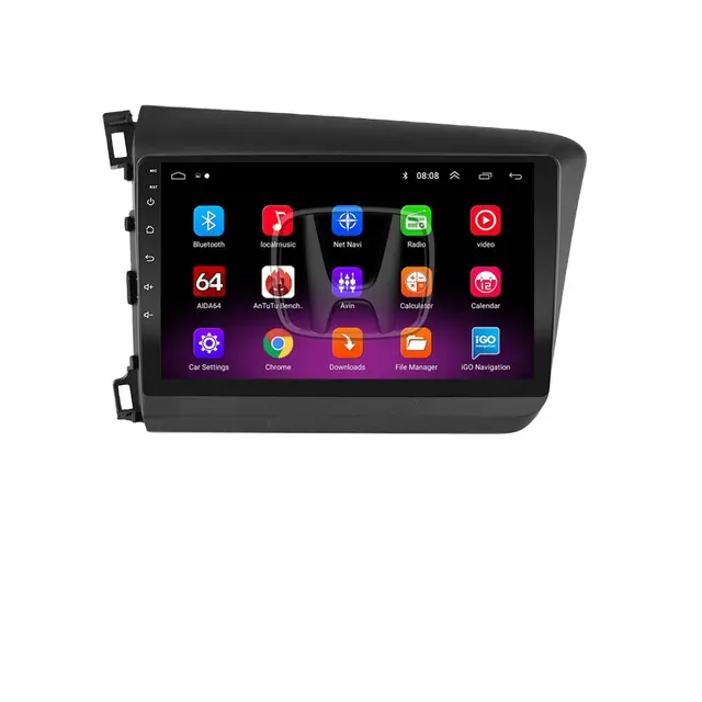 Android 10 CarPlay araba radyo multimedya Video oynatıcı DSP IPS GPS navigasyon 2 Din Honda Civic için 2012 2013 2014 2015 radyo