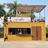Kiosque de café prêt à l'emploi, bar mobile, café modulaire, stand de restauration rapide avec fenêtre de service pour rue, campus, centre commercial