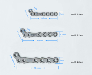 Plaque osseuse en titane vétérinaire <span class=keywords><strong>DFO</strong></span> de 8 mm en forme de L, bleue, implants orthopédiques SAO - Product Image 1