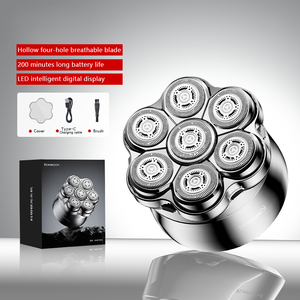 Tondeuse à barbe électrique magnétique 7D améliorée, rechargeable par USB, charge rapide, étanche IPX6, batterie 2000 mAh, écran LED, usage domestique - Product Image 1
