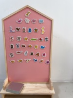 Tableau magnétique en bois rose pour enfants, personnalisable, avec aimants animaux offerts, accessoires cadeaux