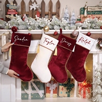 Chaussettes de Noël en velours personnalisées, chaussettes de famille personnalisées avec nom, chaussettes monogrammées, décorations de Noël