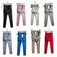 Vêtements de sport et de yoga transfrontaliers : Soutien-gorge de sport push-up effet seconde peau anti-transpiration et Legging de yoga taille haute uni
