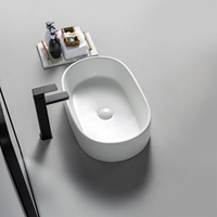 Vasque de salle de bain ovale en céramique de haute qualité, moderne, à poser sur le comptoir