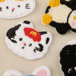 Stock Cute Self Sticker Chenille Embroidered Animal Cat Eggplant Penguin Egg Patch for <b>Hat</b> <b>Bag</b> Decoration - Product Image 3