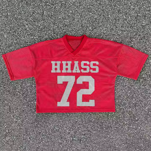 Streetwear personnalisé vintage pour hommes sport rétro football basket-ball impression maillot Boxy football T-shirt maille maillot football - Product Image 2