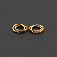 Perhiasan Tubuh Titanium G23 Batu CZ Cincin Hidung Clicker Puting Telinga Spiral Anting Bibir