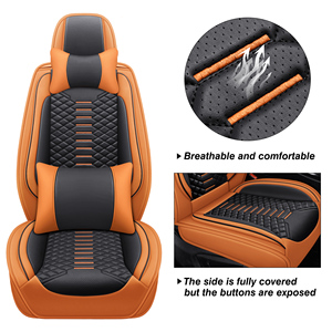 ฝาครอบเบาะหนัง FXAP Universal Fit สำหรับ Chrysler <span class=keywords><strong>300</strong></span> Dodge Charger ลายเย็บเพชรหรูหรา กันน้ำ - Product Image 3