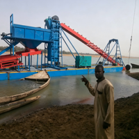 Mesin Tambang Emas/Mesin Pemisah Berlian Bertenaga Diesel Merek KEDA, Tipe Bucket Chain Dredger, untuk Penambangan Emas di China