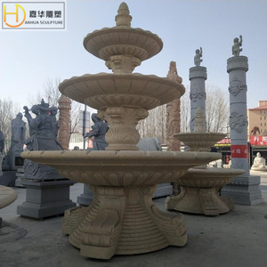 Fontaine en pierre Jiahua, style européen, colonne, décoration de jardin extérieure, élément aquatique durable, décor de piscine en marbre - Product Image 5