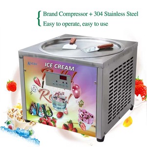 Máquina comercial para freír helados XEOLEO, máquina eléctrica para hacer helados <span class=keywords><strong>en</strong></span> rollo de acero inoxidable de 800W, olla redonda de 45CM, sartén de <span class=keywords><strong>Gel</strong></span> individual - Product Image 4