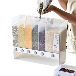 Boîte de rangement alimentaire en plastique à 5 compartiments, distributeur de céréales pour céréales, riz et autres aliments, emballée dans un carton - Product Image 3