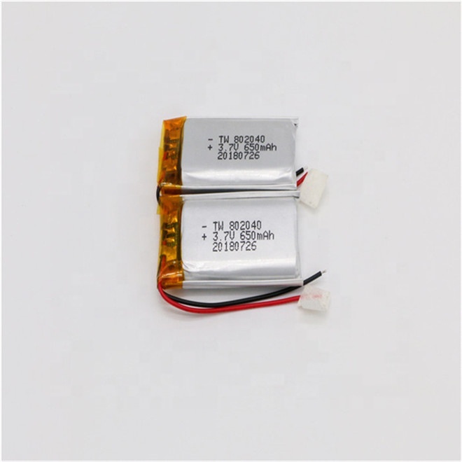 KC 802040 3.7V 650mAh lithium polymer battery cell with UN38.3