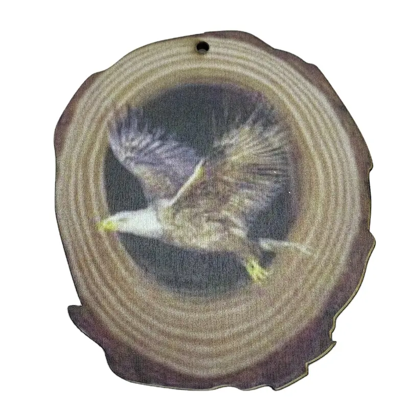 Gravure Laser sur bois naturel de haute qualité, nouveau modèle, artisanat en bois naturel, motif d'aigle pour la décoration, vente en gros