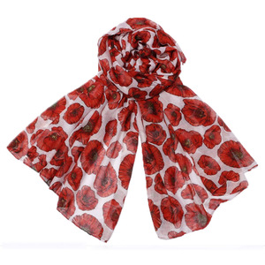 Nouveau style – Mini-écharpe à imprimé <span class=keywords><strong>coquelicot</strong></span> pour femme – <span class=keywords><strong>Foulard</strong></span> léger en viscose tendance - Product Image 5