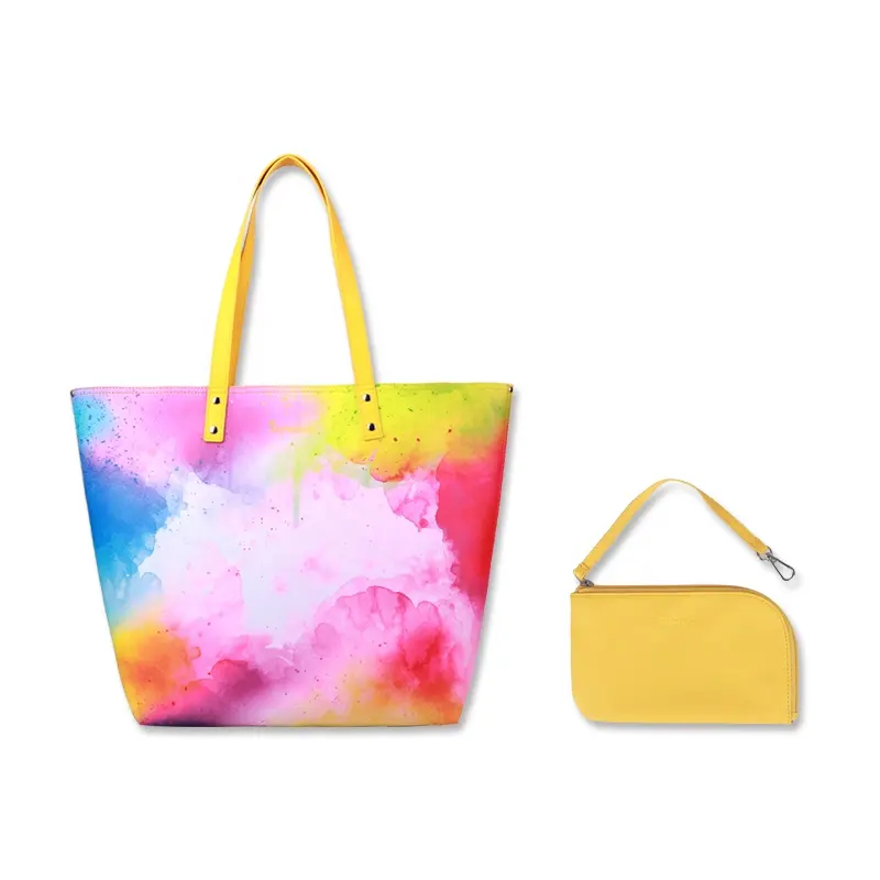 Toptan Richanvol marka çanta özel Logo çift taraflı tasarımcı çanta moda bez plaj çantası kadınlar için günlük PU deri açık