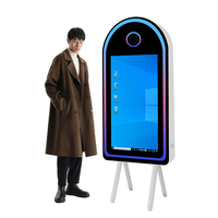 Espejo Mágico Grande con Pantalla Táctil, Marco Metálico, Impresión Instantánea, Software Gratuito, Formato Cuadrado, Envío Rápido desde Almacén en EE. UU. y Europa