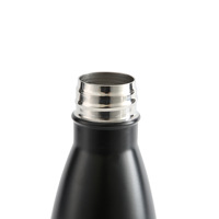 Nouveauté : Bouteille d'eau portable isotherme conique en acier inoxydable 18/8 de 500 ml (17 oz) avec couvercle en bois, anti-fuite