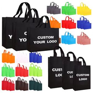 Wholesale Custom Shopping Bags logo Printed Non Woven Bag Personalized Luxury <b>Handbags</b> for Women - Product Image 1