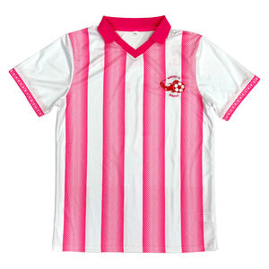 Camiseta de Fútbol Clásica Personalizada para Hombre, con Rayas, Logotipo Bordado, Transpirable, Corte Holgado, Uniforme de Equipo de Fútbol - Product Image 2