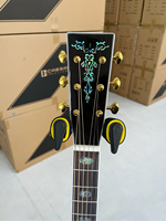 Special All Solid Wood Acoustic Guitar Golden Nanmu Body Mahogany Neck Rosewood Fretboard Dreadnought OM Shape High Quality D45G