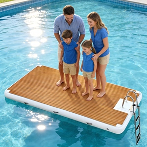 Bar <span class=keywords><strong>Flotante</strong></span> Inflable para Piscina, Plataforma <span class=keywords><strong>Flotante</strong></span> Inflable Resistente para Uso Comercial en Exteriores, Parques Acuáticos - Product Image 2