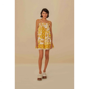 Nuevo Diseño, Vestido Corto Holgado con Tirantes en los Hombros y Lazo en la Espalda, Estilo Tropical - Product Image 1