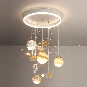 Lampe suspendue led étoile planète, décoration ronde créative pour salle à manger maison chambre à coucher danemark