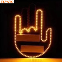 Feux avant LED amusants et originaux TCYATO en forme de doigt d'honneur pour voitures avec télécommande, ampoules LED 12V pour voitures, feux indicateurs