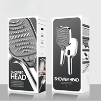 Pommeau de douche cascade carré de haute qualité à 8 jets, haute pression, en ABS brossé, durable, résistant à la rouille, grand panneau, massage doux