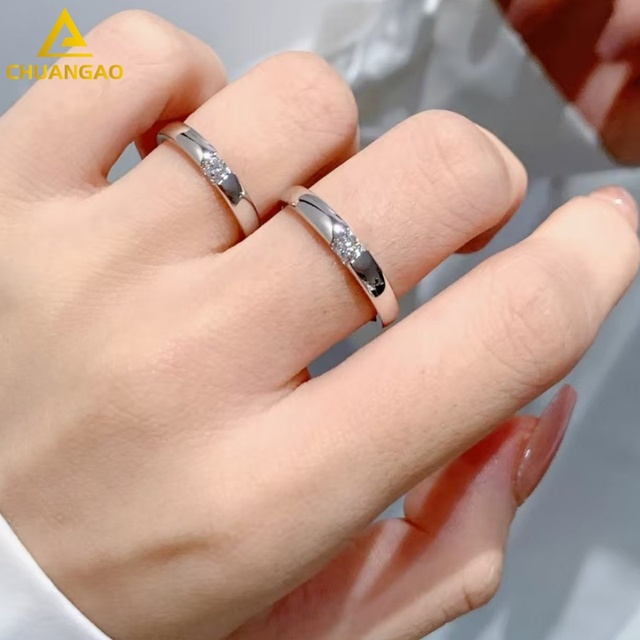 Platinum Solid Nature Diamond IGI Certified Vintage Classic Wedding Ring Band Engagement Rings for Couples Party Pt950 Jewelry