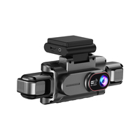 Caméra de tableau de bord WIFI 4 canaux avec écran de 3 pouces, assistance à la conduite, mode de stationnement 24 heures, vision nocturne à 360 degrés, 4 objectifs, caméra DVR de voiture