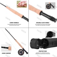 Accessoires de pêche à la mouche en carbone noir mat 5/6wt pour débutants pour lac, rivière et ruisseau avec tube de protection