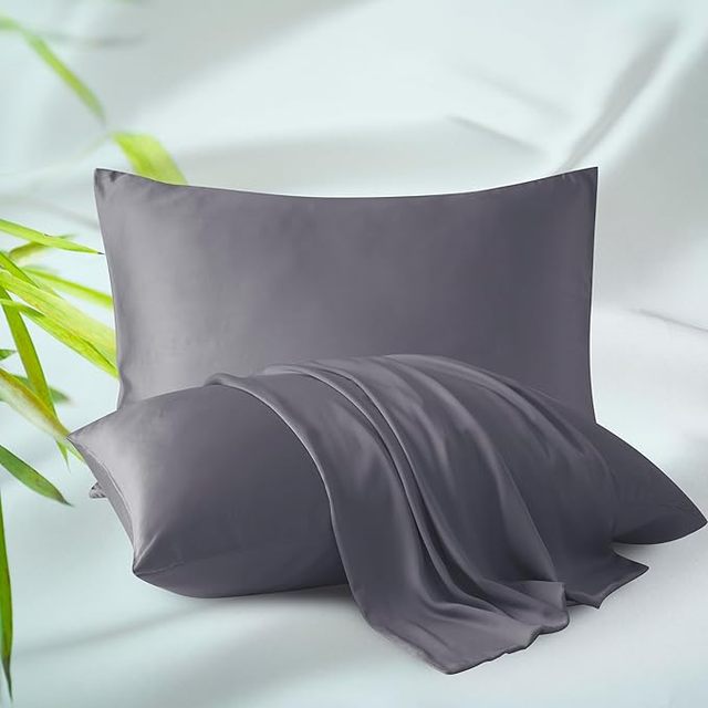 Bamboo Viscose Pillowcase  Cooling Soft Pillow Covers with Zipper for Hot Sleepers