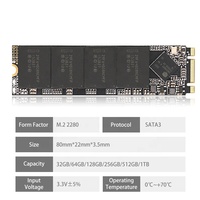M.2 2280 SATA III 6 Gb/s SSD Solid State Drive Internal (Kecepatan Baca/Tulis Hingga 500/400 MB/S) Kompatibel dengan Laptop & Desktop PC