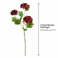 Bunga Hydrangea Artifisial Premium 3 Kepala Model Lukisan Minyak Grosir Rangkaian Bunga Musim Gugur