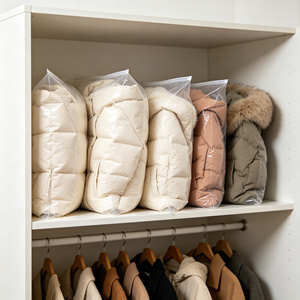 Transparent Hanging <b>Compression</b> Coat <b>Bag</b> Dustproof Clothes Storage Organizer Air Exhaling Garment Cover for Wardrobe - Product Image 4