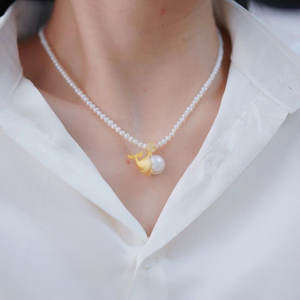 จี้สร้อยคอรูปปลาวาฬเปล่าสำหรับทำเครื่องประดับมุก DIY เงินแท้ S925 พร้อมลูกปัดทรงกลมขนาด 9-12 มม. รุ่น 31093 - Product Image 4