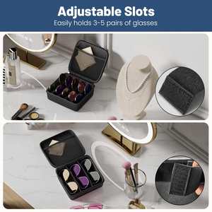 Travel Sunglasses Organizer <b>Case</b> <b>for</b> Women Men, <b>Glasses</b> <b>Case</b> Multiple Pairs with Adjustable Slot - Product Image 3