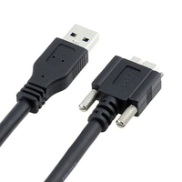 Kabel USB 3.0 Vision A ke Micro B dengan Konduktor Tembaga Berlapis dan Pengunci Sekrup Tunggal