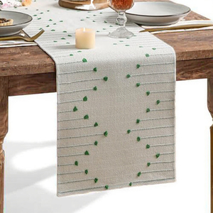 Juego de Manteles Individuales y Caminos de Mesa Personalizables de Poliéster Tejido con Estampado Rústico y Encaje de Ganchillo Estilo Rústico para Hogar y Hotel - Product Image 3