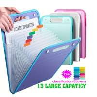 Porte-documents multifonctionnel extensible en PP format A4 avec 13 poches, classeur accordéon pour usage scolaire