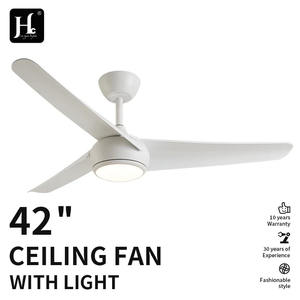 Ventilateur de plafond moderne intelligent de 52 pouces à 3 pales, blanc, avec éclairage LED, télécommande à intensité variable pour la maison et la chambre - Product Image 2