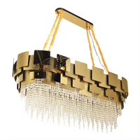 Plafonnier Moderne Led Restaurant hôtel salon connecteur anneaux de luxe k9 lustre en cristal