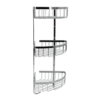 Idesign Panier de Douche Durable en Acier Inoxydable Blanc à Fixation par Ventouses pour Shampoing, à Accrocher à la Porte